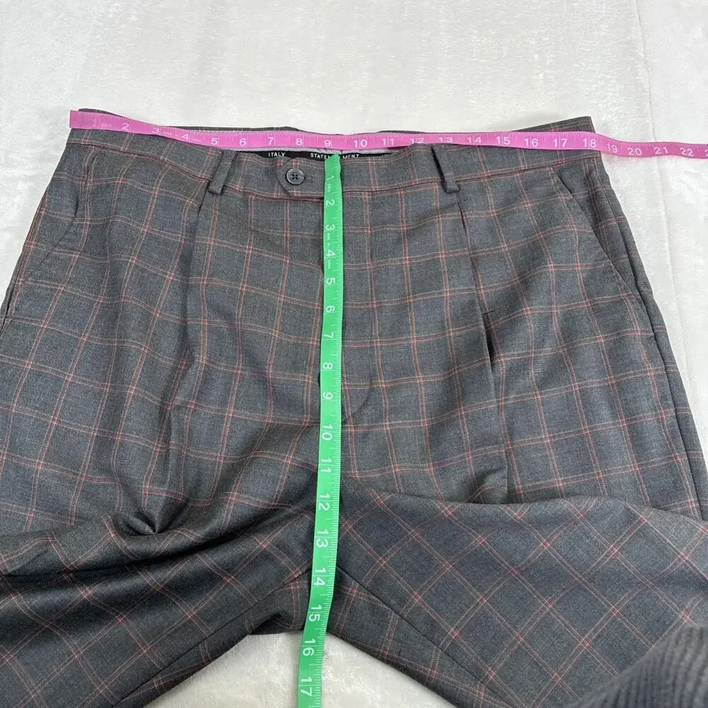 Statement Italy Super 150's Men's 2 PC Striped Pattern Gray Suit Size 42L x 36L